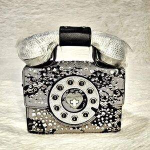 Betsey Johnson Phone Handbag Rhinestone Party Line